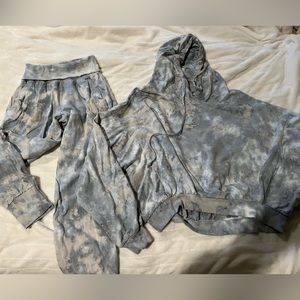 Young Fabulous & Broke grey tie dye matching hoodie & joggers set